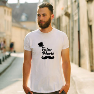 T-shirt en coton bio col rond Homme - Futur Marié